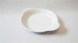 Portionsfad / Gratinfad, hvidt porcelæn, dia. 16 cm